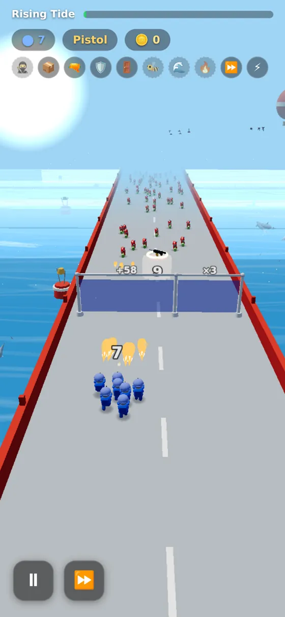 An army of giant snails advancing on the bridge.